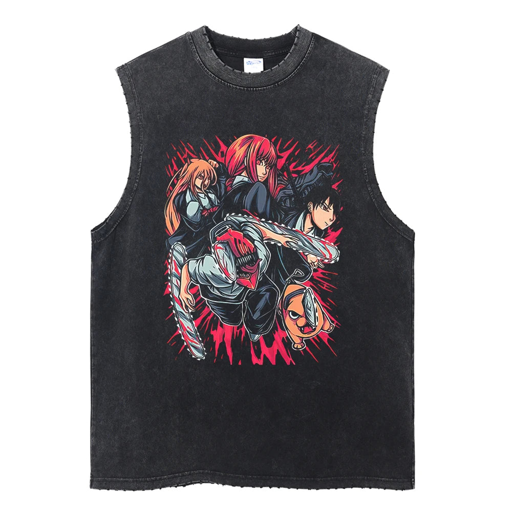 Chainsaw Man Vintage Tank Tops