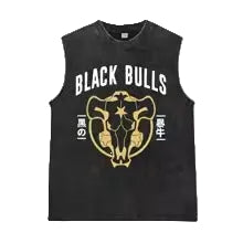 Black Clover "Black Bulls Varsity" Acid Wash Tank Top