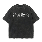 Black Clover "Japanese Text" Acid Wash T-Shirt