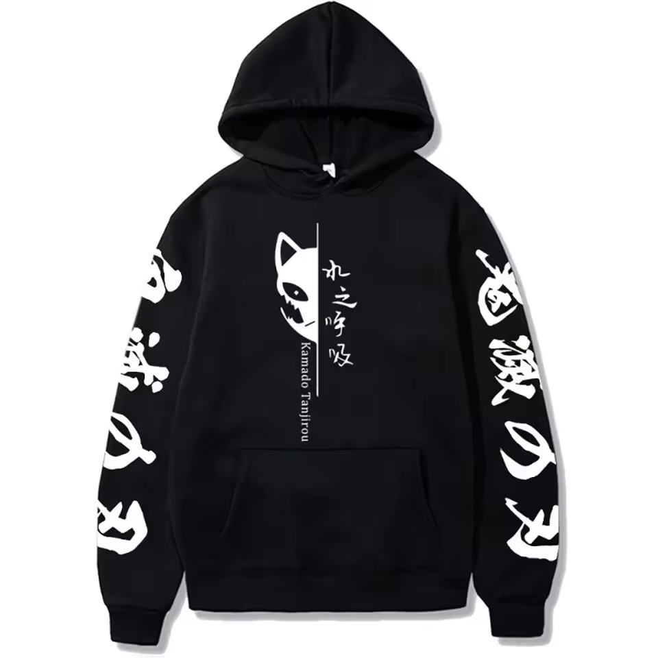 Demon Slayer Mask Black Hoodie