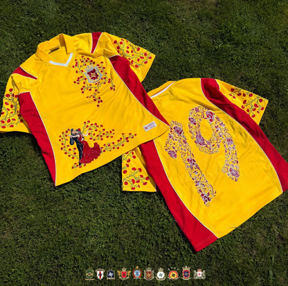 Spain Floral No.19 Football Polo Tee