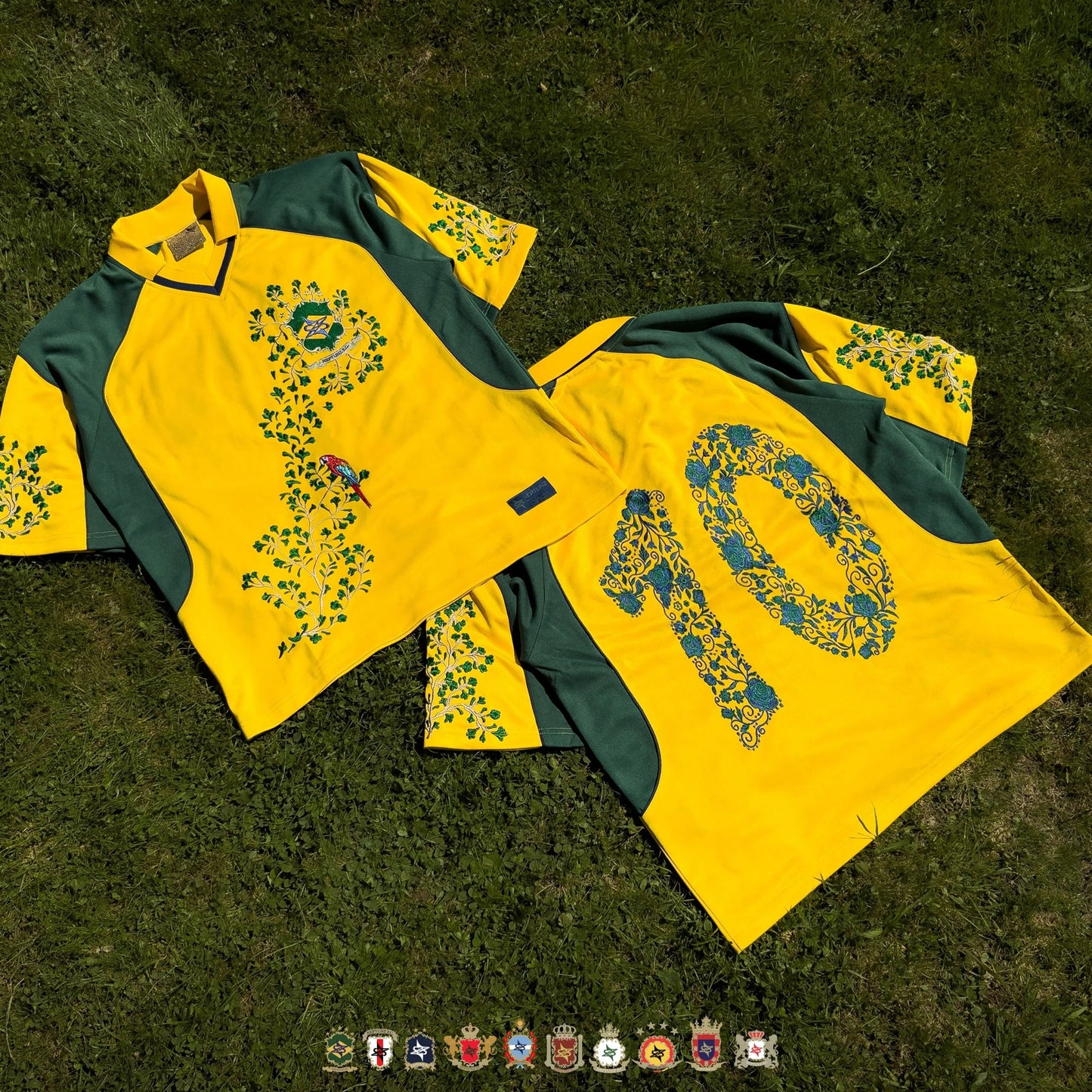 Brazil Floral Football Polo Tee