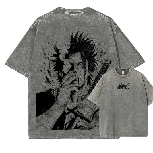 Black Clover "Captain Yami" Acid Wash T-Shirt (Front & Back)