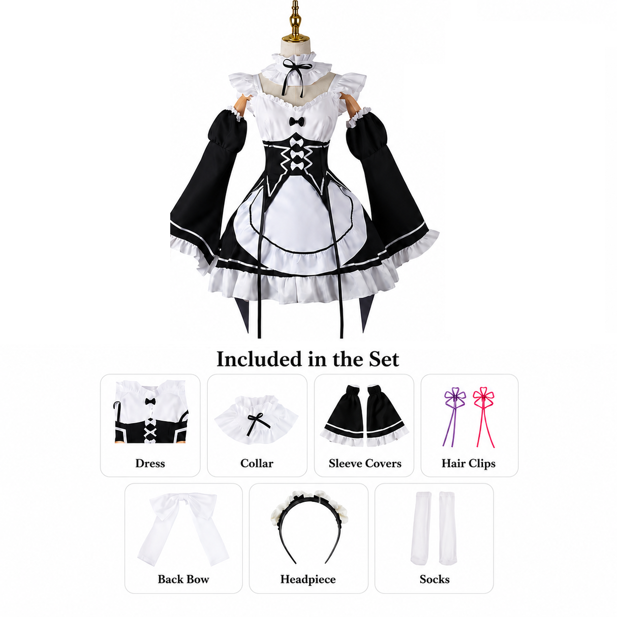 Re:Zero Rem & Ram Maid Cosplay