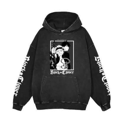 Black Clover "Asta & Yuno Rivals" Acid Wash Hoodie