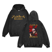 Sweat à capuche "Asta Démon Or" délavé à l'acide Black Clover