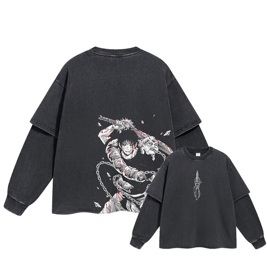 Toji Fushiguro "The Sorcerer Killer" Vintage Double Sleeve T-shirt