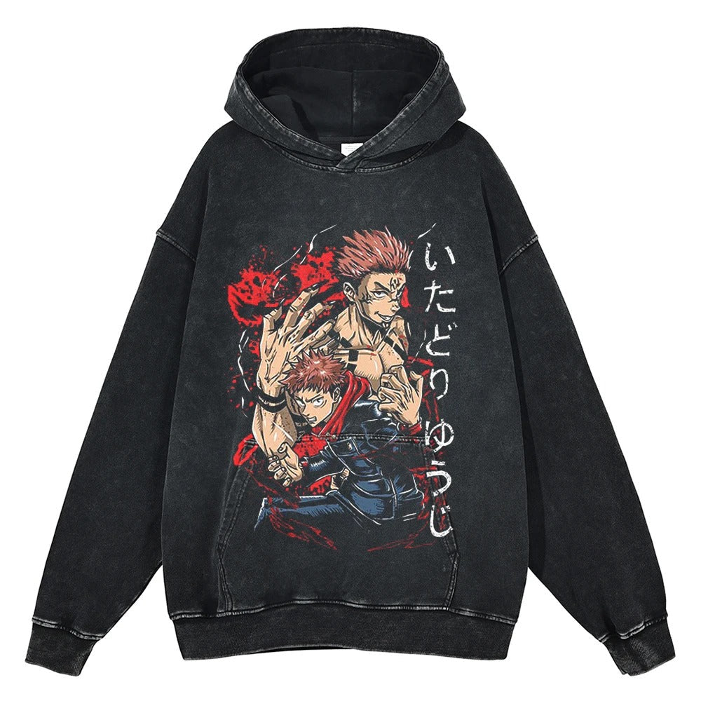 Sukuna X Itadori Vintage Hoodie V1