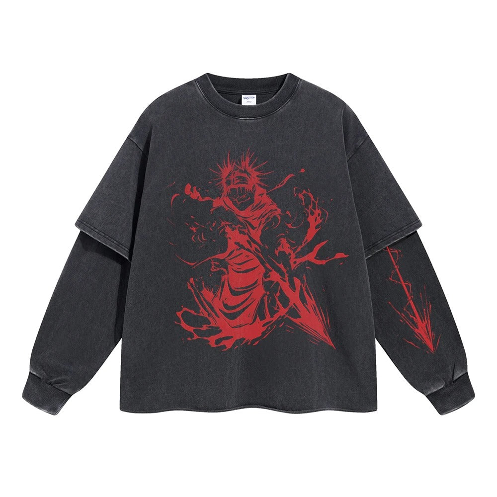 T-shirt double manche Jujutsu Kaisen Choso Manipulation du sang