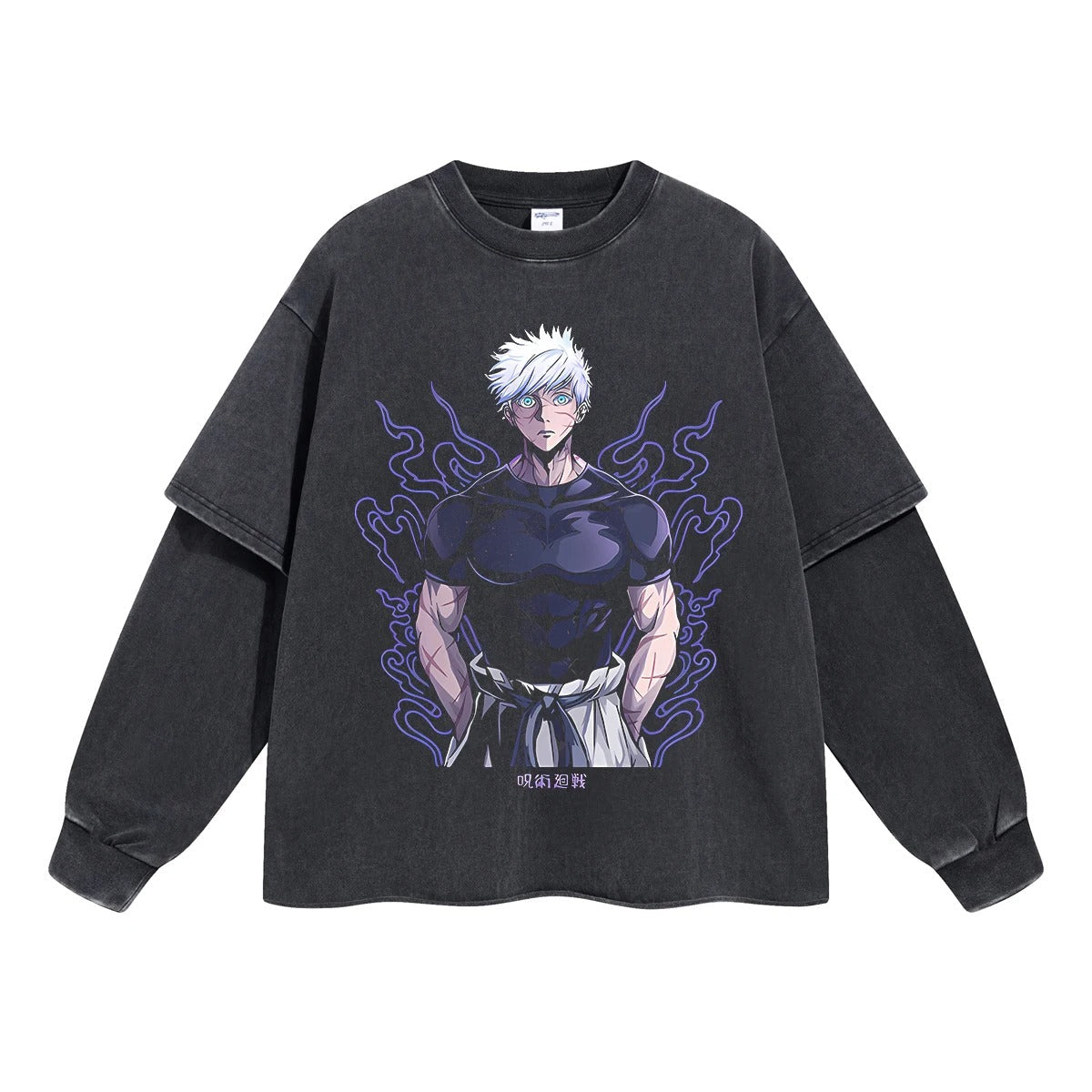 Gojo Satoru "The Strongest Jujutsu Sorcerer" Vintage Double Sleeve T-shirt