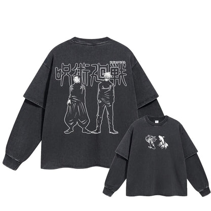 Gojo X Geto Vintage Double Sleeve T-shirt