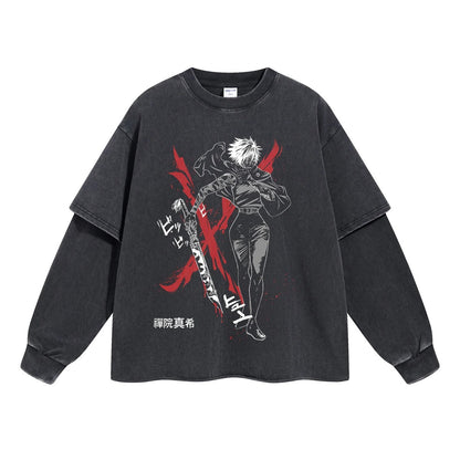 Maki Zenin "Zenin Clan Rebel" Vintage Double Sleeve T-shirt