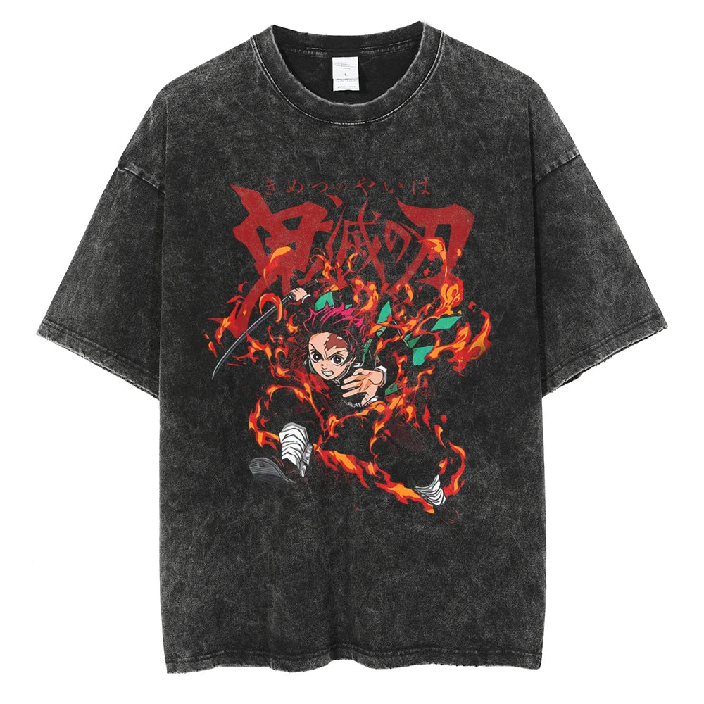 T-shirt vintage "Marque du Pourfendeur de démons" de Tanjiro Kamado #03