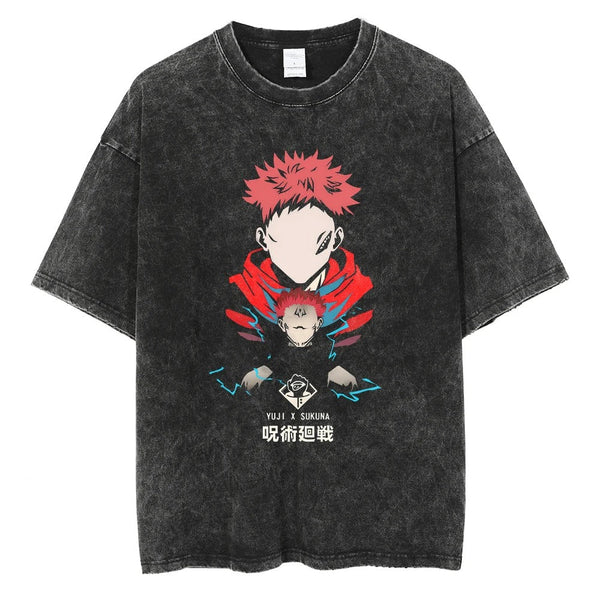 Sukuna X Itadori "Dual Power" Vintage T-shirt #02