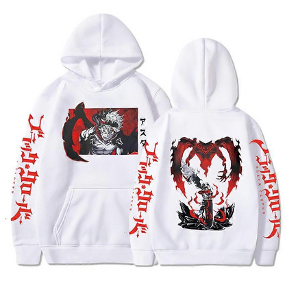 Black Clover "Asta Rote Flügel" Streetwear Hoodie